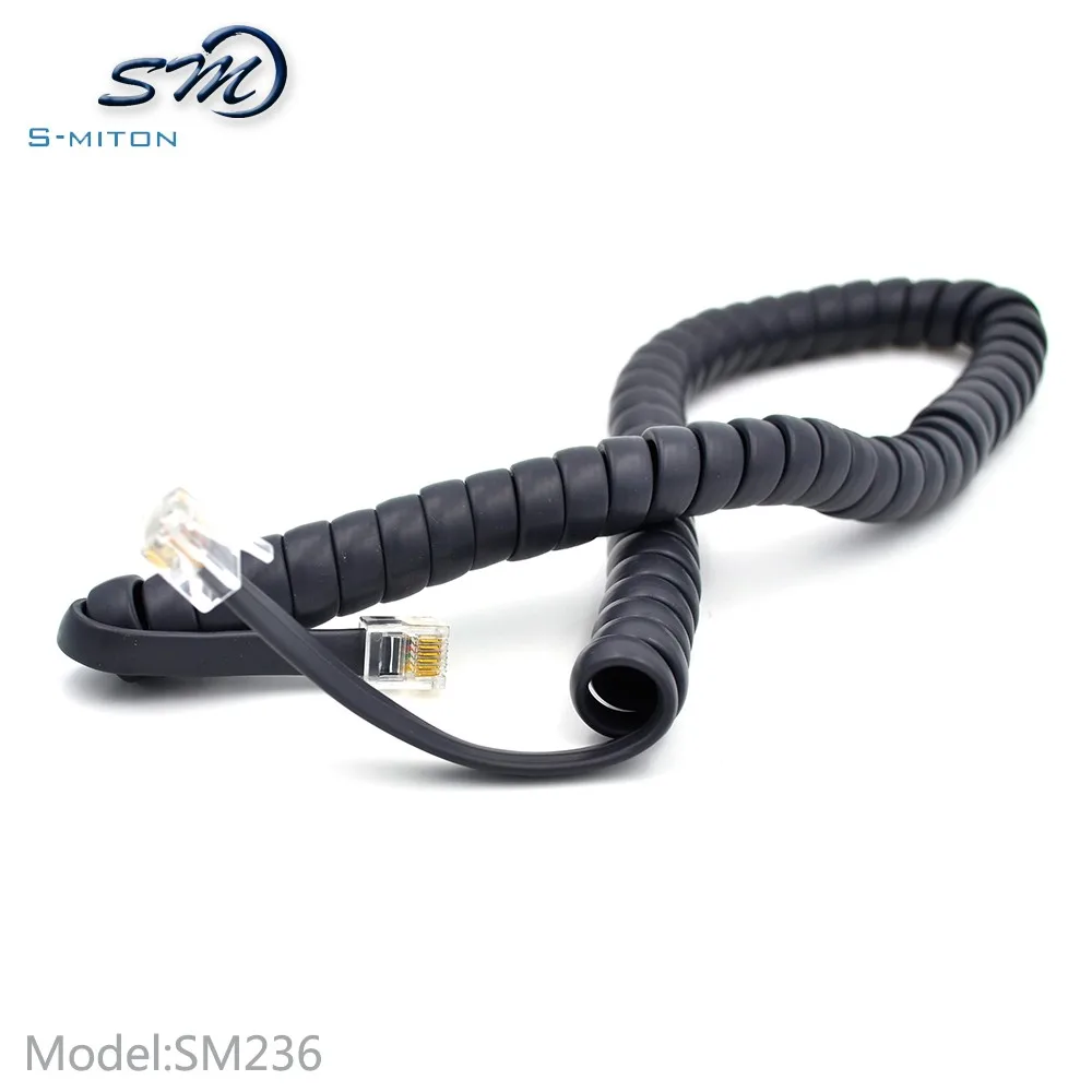 Telephone Handset 6 Core Coiled Cord Rj12 Spiral Cable Buy Rj12