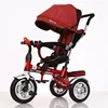 Made in china european three rubber wheels metal walking stroller bicycle bike children tricycle for baby 3-5 years old