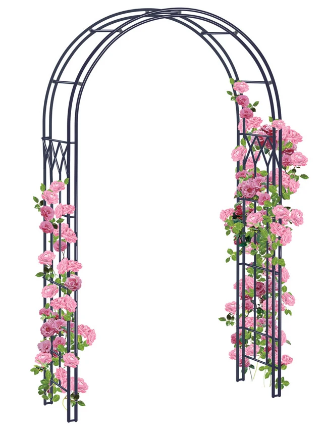 Unique vintage economical type wrought iron metal wedding garden arch with gate for plants climbing