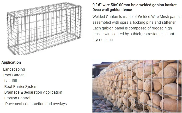 Garden beautiful decor 4,5,6mm wire diameter gabion stone cage cost
