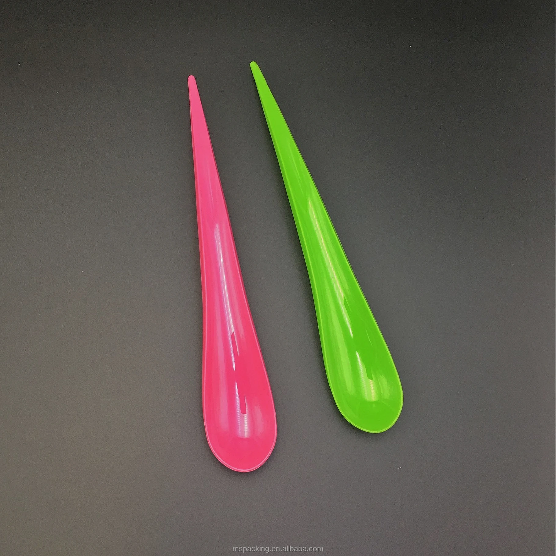 Colorful Long Handle Mini Plastic Spoon And Fork For Dessert Custom Printed Disposable Pp Ps
