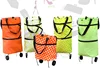 Custom Logo Portable Shopping Trolley Bag on Wheels Foldable Cart Rolling