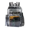 Grey trim Heavy Duty Clear Transparent PVC Backpack See Through Backpack