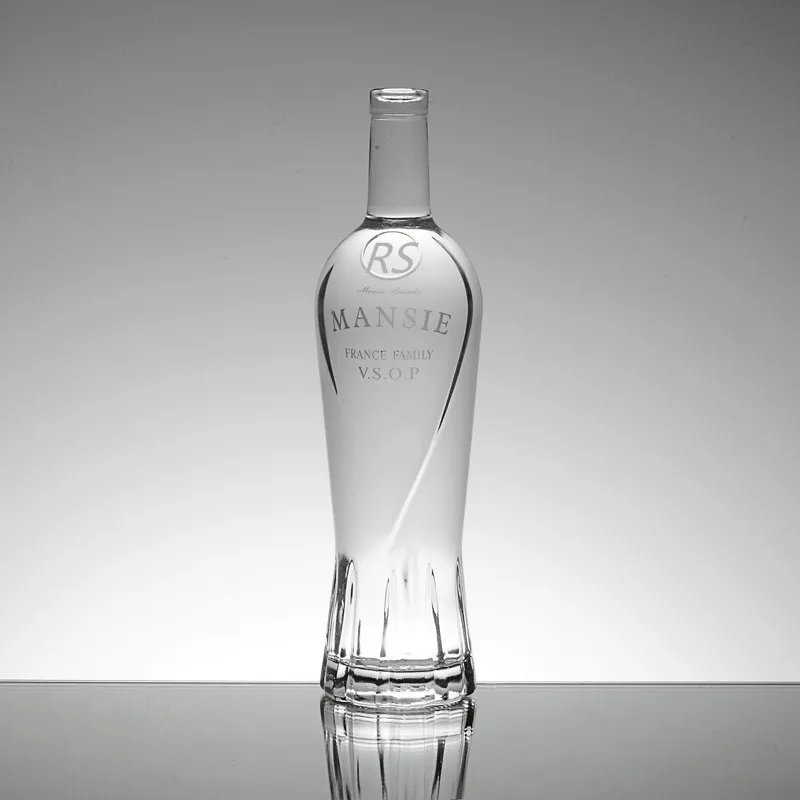 New Design Decorative Glass Bottle With Cork Empty Liquor Glass Bottle