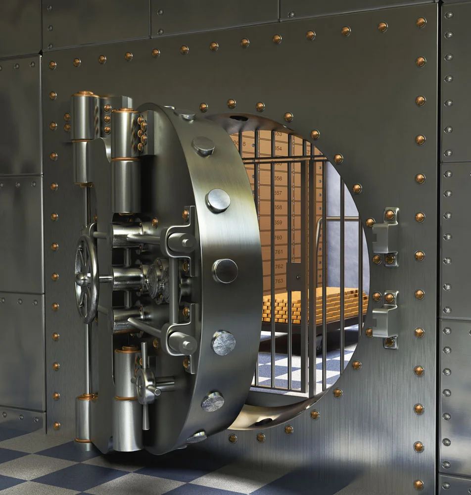 Special grade steel construction vault door, hotel security steel door bank vault