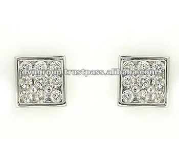 Rhodiam Clic Diamond Earrings S Hip Hop Jewelry Gold Plated Rhodiam Clic Diamond Earrings S Hip Hop Jewelry Gold Plated