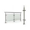Kinmade Stainless Steel Round Railing System Frameless Glass Handrail Post 180 degree glass Clamp Balcony Balustrade