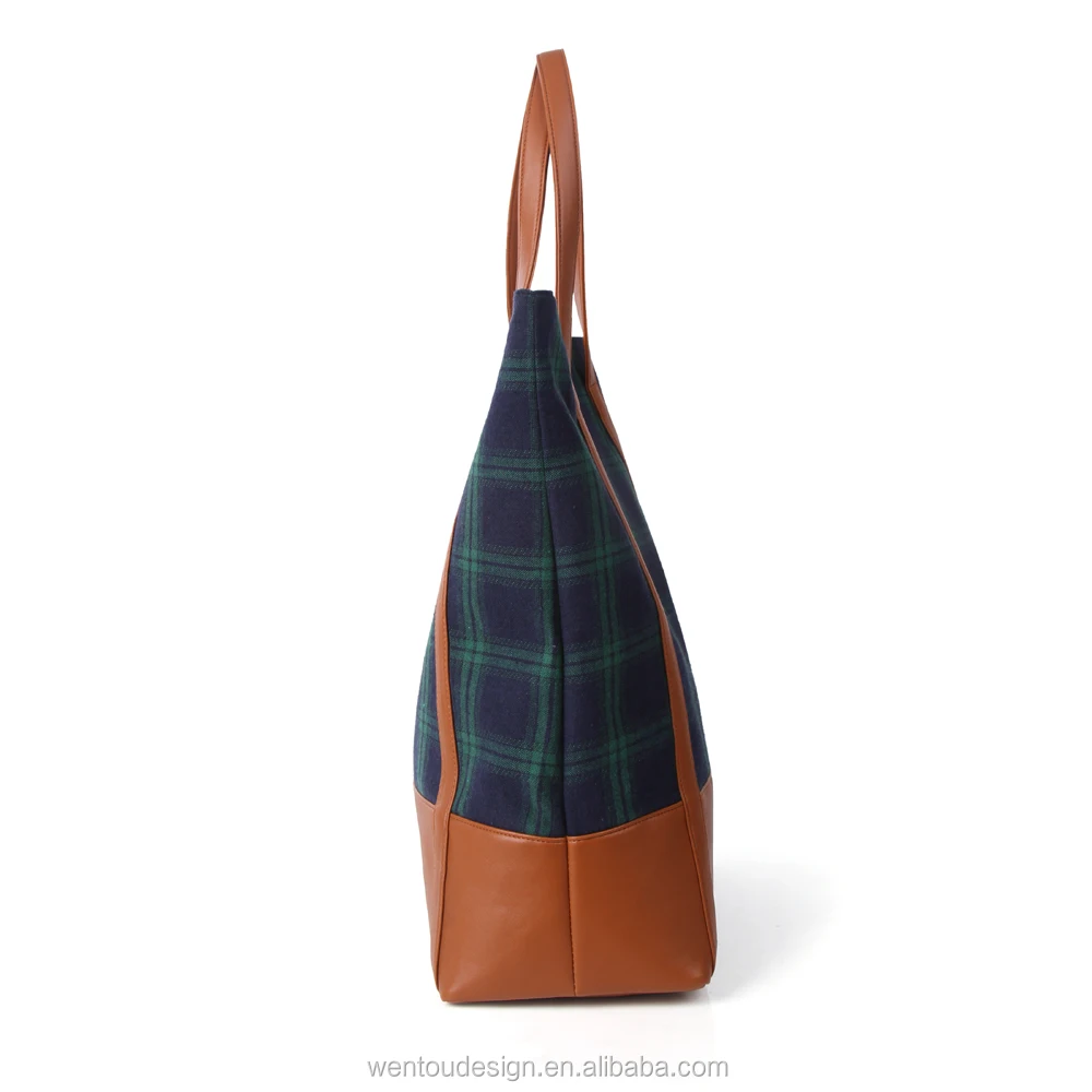 green plaid handbag