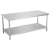 Good quality no rust stainless steel 2 layers kitchen utility table for catering equipment