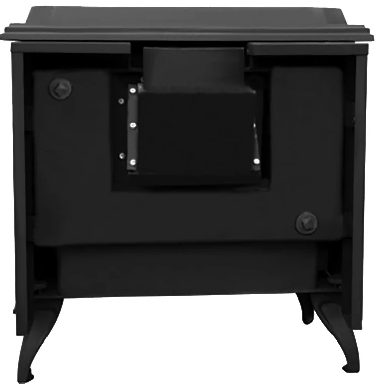 Overnight Burning Cast Iron Rear Flue Boiler Wood Stove Double Doors
