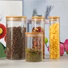 High Quality & Best Price High Borosilicate Large Glass Spice Jars Kitchenware With Bamboo Lids