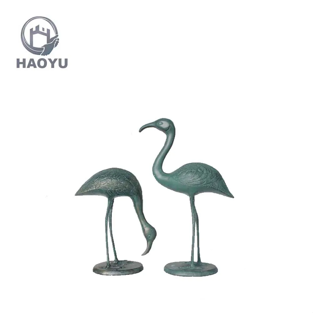 Handicraft cast aluminium metal garden decoration metal garden status garden ornament animal crane