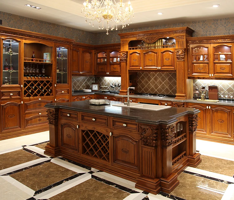 High End Wooden Kitchen Cabinet With Clear Glass Kitchen Cabinet Doors