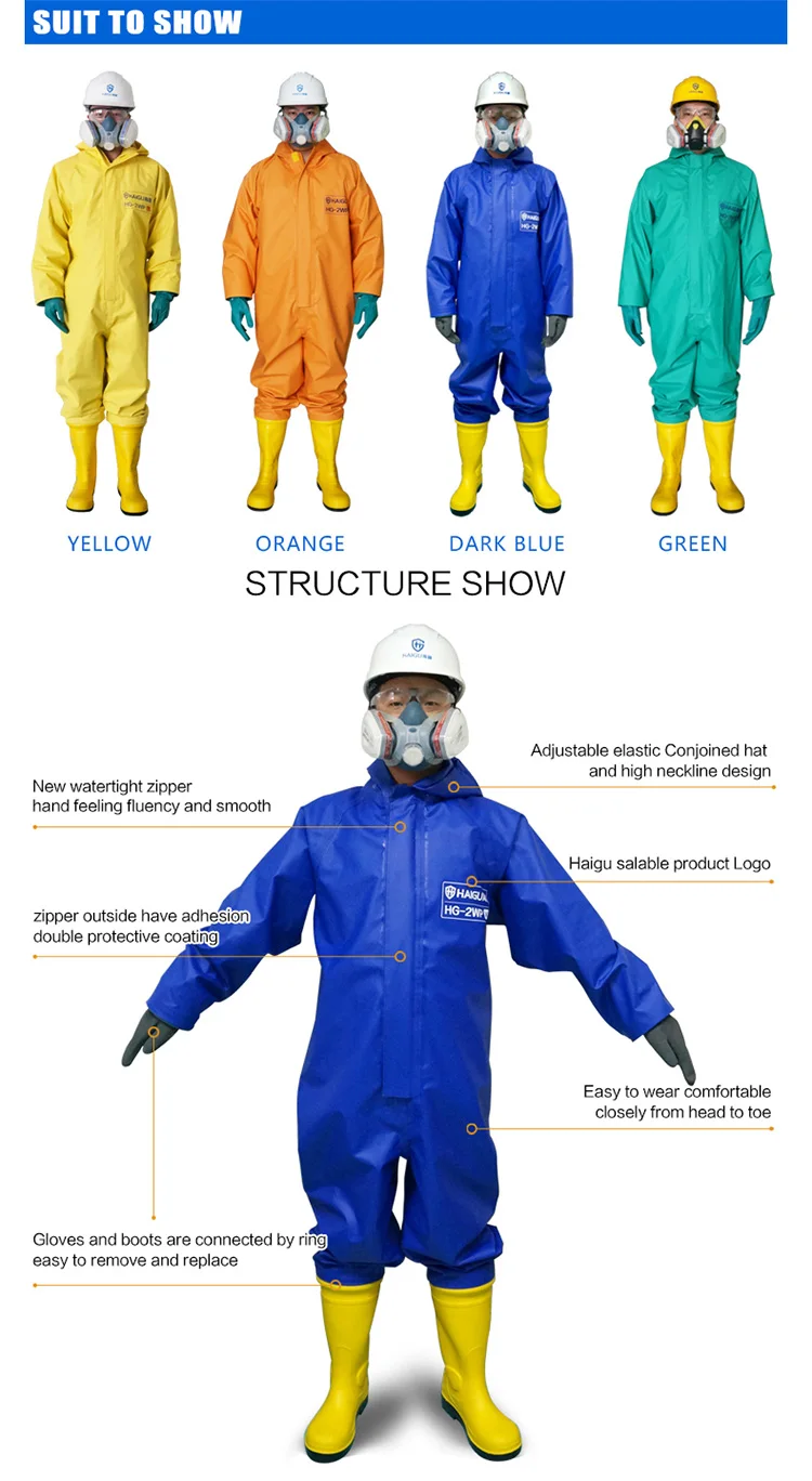 Haigu Hg-2wp Pvc Material Chemical Protective Clothing - Buy Chemical ...
