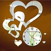 decorative acrylic heart shaped wall clock models