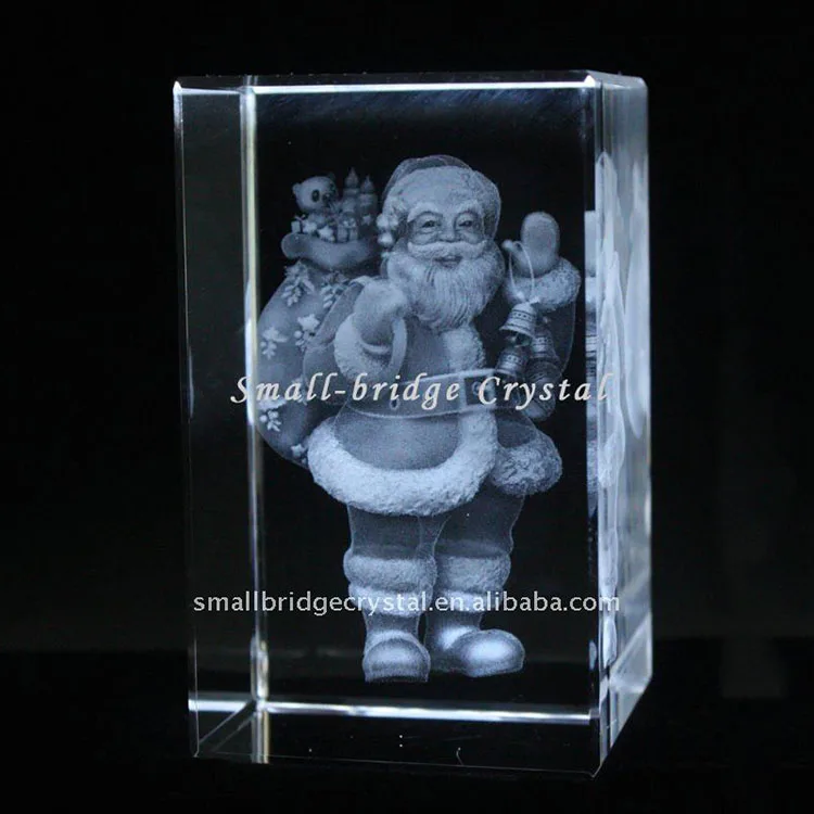 product 3d laser crystal engraved santa claus crystal gift for christmas-21