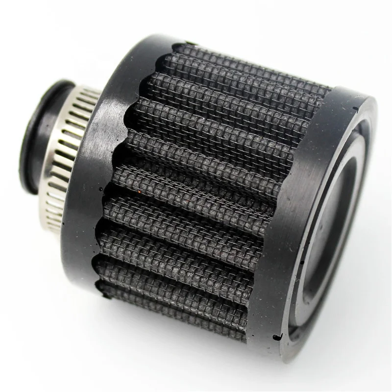 12mm BLACK CONE MINI OIL AIR INTAKE CRANKCASE VENT VALVE COVER BREATHER