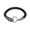 bracelet-59 xuping dragon head italian leather bracelets, jewellery in guangzhou, silver color dragon leather bracelet