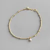 925 sterling silver 18k gold pear bead chain bracelet girls gold chain bracelets
