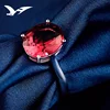 China supplier wholesale single stone ruby silver ring