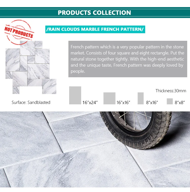 Samistone Sandblasted Rain Clouds Marble Pool Coping Tiles