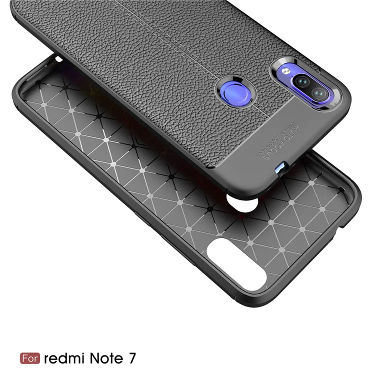 Hot Sell Litchi pattern Soft Tpu case for Redmi Note 7