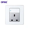 New Model Electrical UK Standard Wall Socket 3 Pin Square Holes Universal Power Outlet Plug With Switch Port