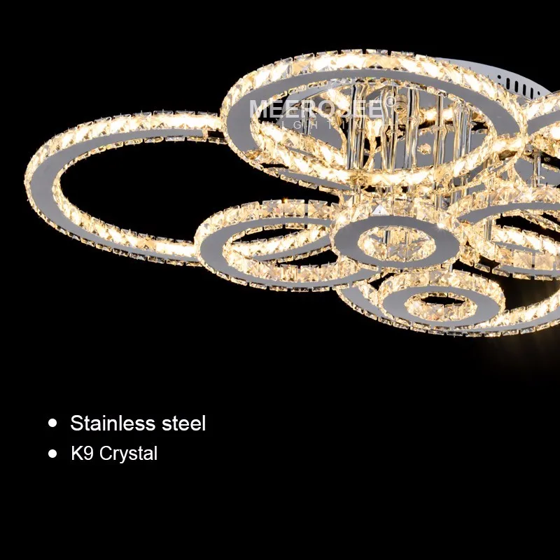 Modern LED Chandeliers Light Crystal Lamp for Living Bedroom Diamond Ring LED Lustres Lamparas de techo Lighting MDY8003