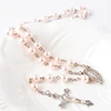 Cross Pendant Rosary Chain Jewelry Necklaces, Glass Pearl Beads Prayer Necklace