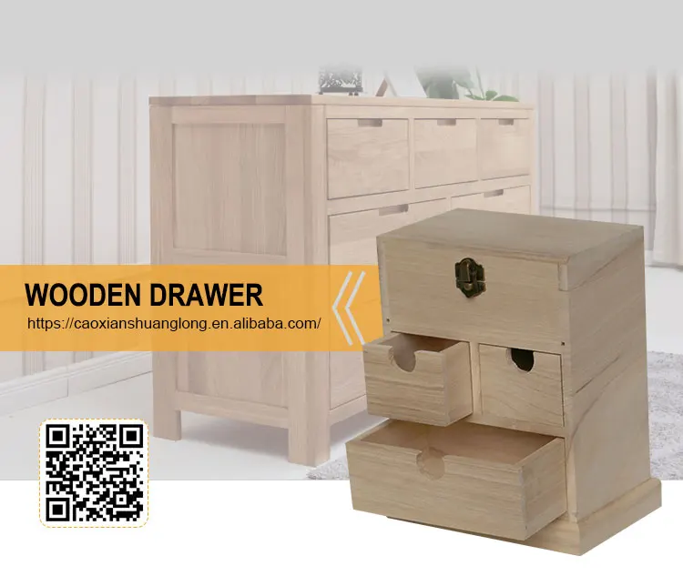 Small Natural Wood Office Storage Cabinet Jewelry Organizer With