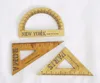 Triangle oval wooden ruler for kids