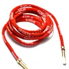 Wholesale custom cotton drawcord string with metal tips ,red cords with logo printed for garment