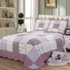 Wholesale Purple Floral Queen Cotton Kantha Quilt Set, Quilt Patchwork