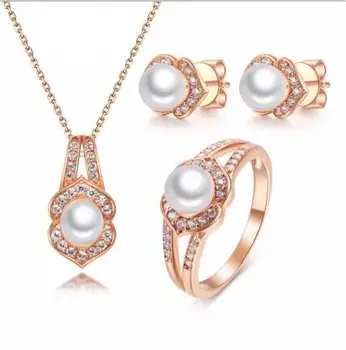 pearl ring and earring set