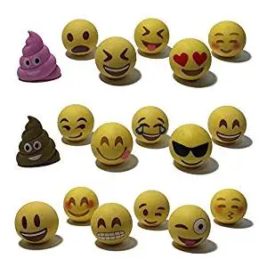 Everything Emoji Pencil Top Erasers | 18 Cool Emoticons | Cute School Accessory| Fun Gift | Colorful Cap Set | Amazon