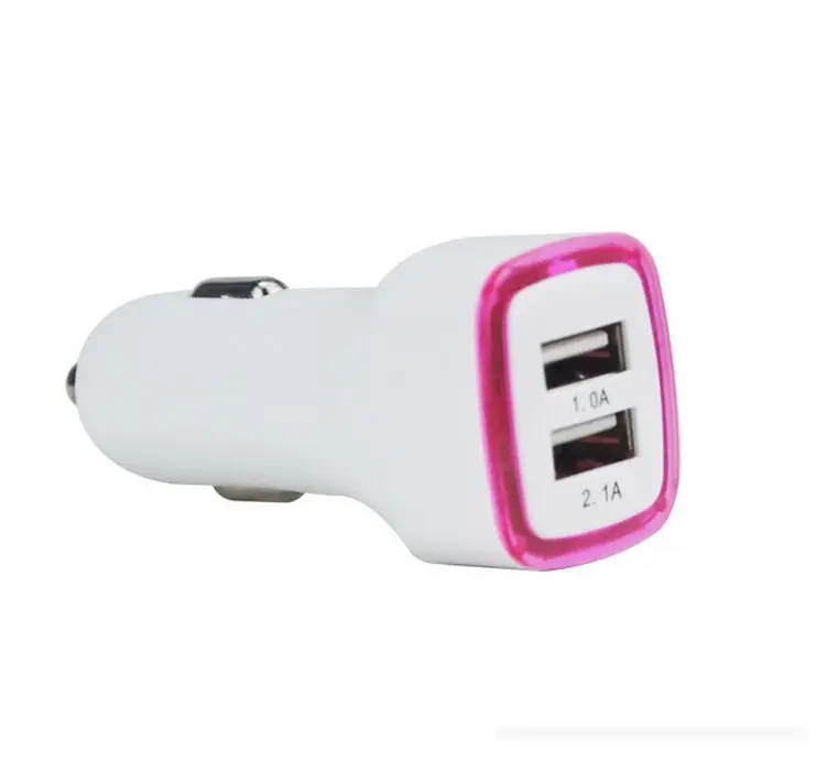 Multi  Ports Usb Car Charger Promotional OEM Logo Dual USB 2.1A Mobile Phone Usb Car Battery Charger