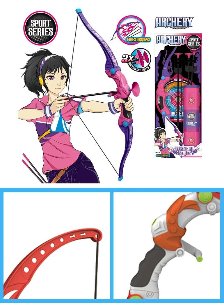 Outdoor children toy plastic set archery bow and arrow .jpg