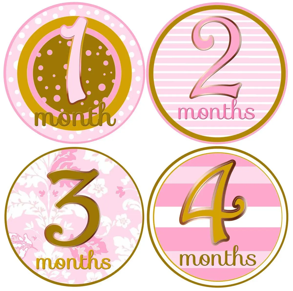 Gold and Pink Glitter Baby Girl Monthly stickers Baby month stickers baby Shower gift Month baby sticker Months 1-12 stickers Month decals