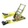 16200lbs 100MM 4inch strap ratchet tie down strap double Metal Flat J hooks
