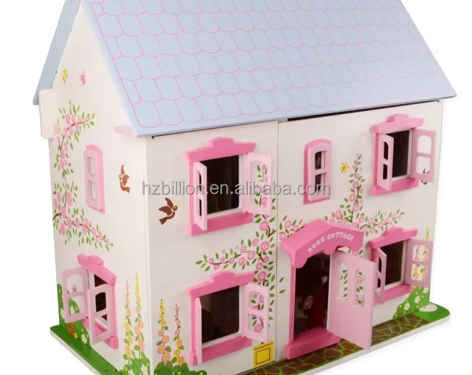 Fashion And Cute Diy Beauty Wooden Rose Cottage Dolls Small