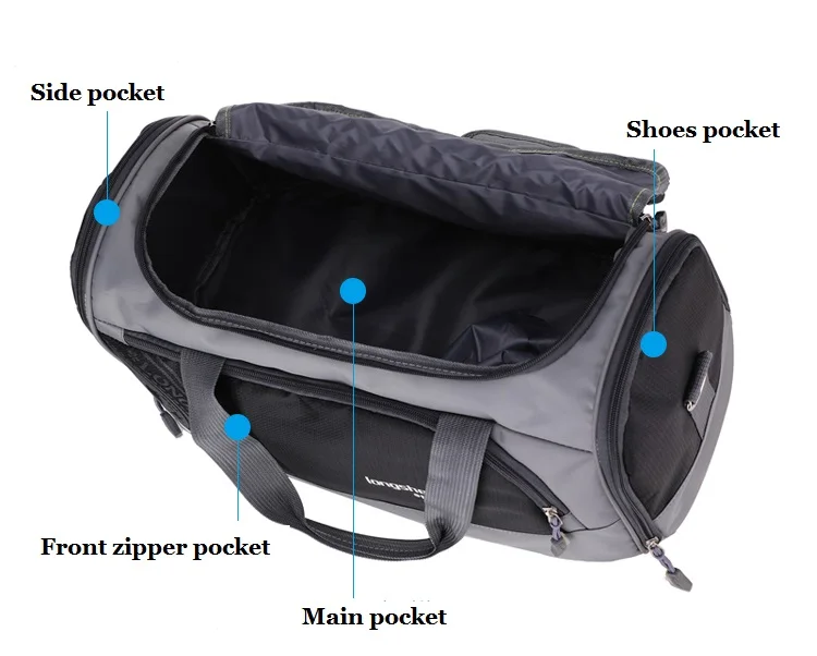 Custom logo new nylon women travel sport bag wholesale training fashion fitness duffel bag