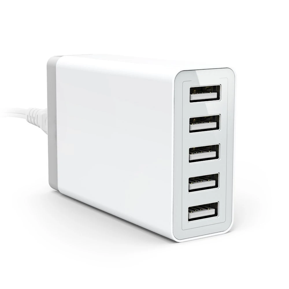 Intelligent Chip Full 8A 5 Ports Multi Usb Charger Desktop Universal Fast Charger 40W/8A