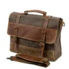 88806K Men's Vintage Waterproof Oil Waxed Canvas Sling Bag Briefcase Laptop Messenger Bag
