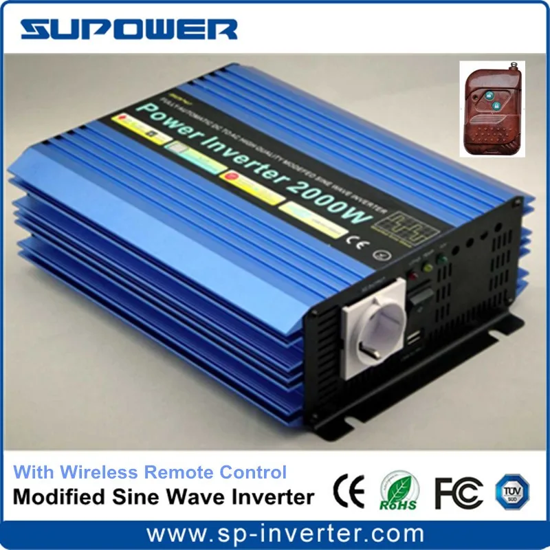 CE RoHS DC 12V 24V 36V 48V to AC 220V 120V with Wireless Remote Control