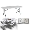 5ft portable plastic rectangle folding dining table for camp
