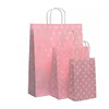 WLT1-280 Small medium large fashion cosmetic packaging small dots printed pink paper shopping bag for hair wigs