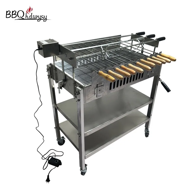 Chariot Barbecue Au Charbon De Bois Grec Brésilien Broche Chariot Barbecue Au Charbon De Bois Grec Brésilien Broche