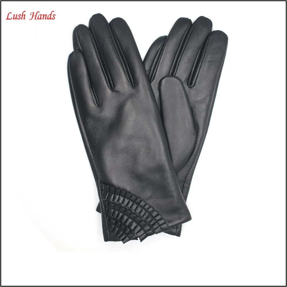 2016 Ladies Genuine Sheepskin Fashion Soft Leather Glove Lixian