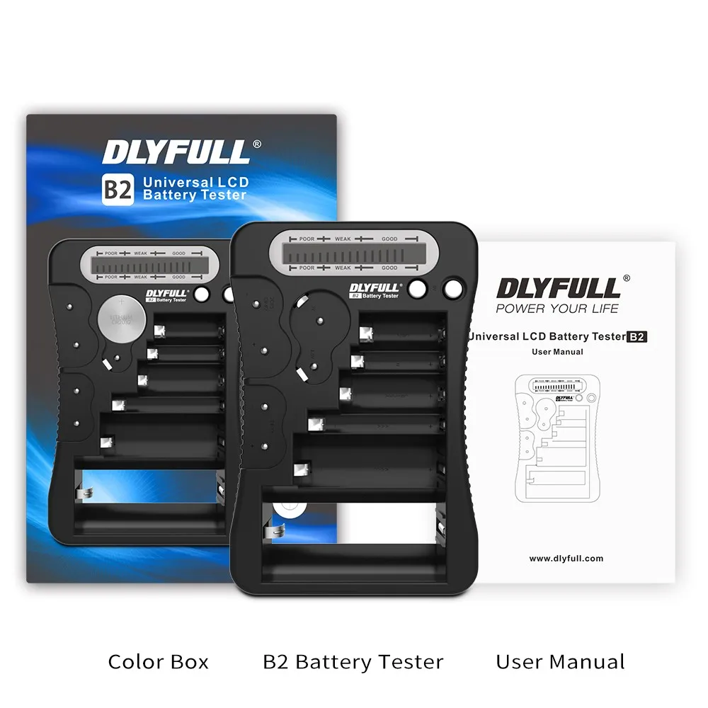 Dlyfull B2 Battery Checker Tester Mit Lcd Display Für Aa/aaa C D 9v