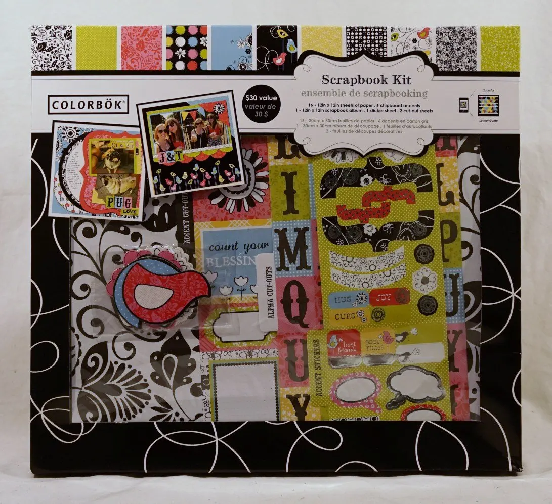 Colorbok BAREFOOT 12x12 DIY Scrapbook Photo Album Kit,16 sheets,6 chipboard acce